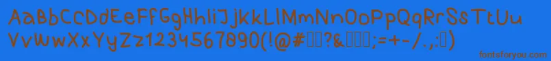 PurkyHandwriting Font – Brown Fonts on Blue Background