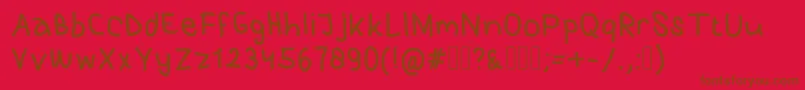 Police PurkyHandwriting – polices brunes sur fond rouge