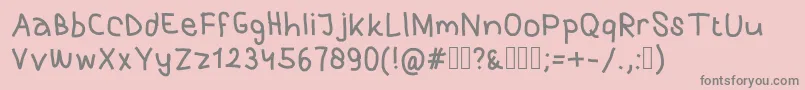 フォントPurkyHandwriting – ピンクの背景に灰色の文字