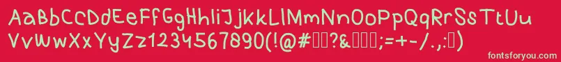PurkyHandwriting Font – Green Fonts on Red Background