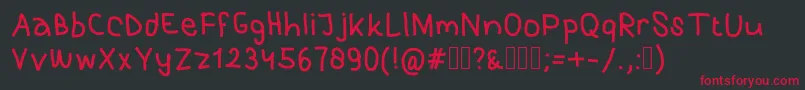 PurkyHandwriting Font – Red Fonts on Black Background