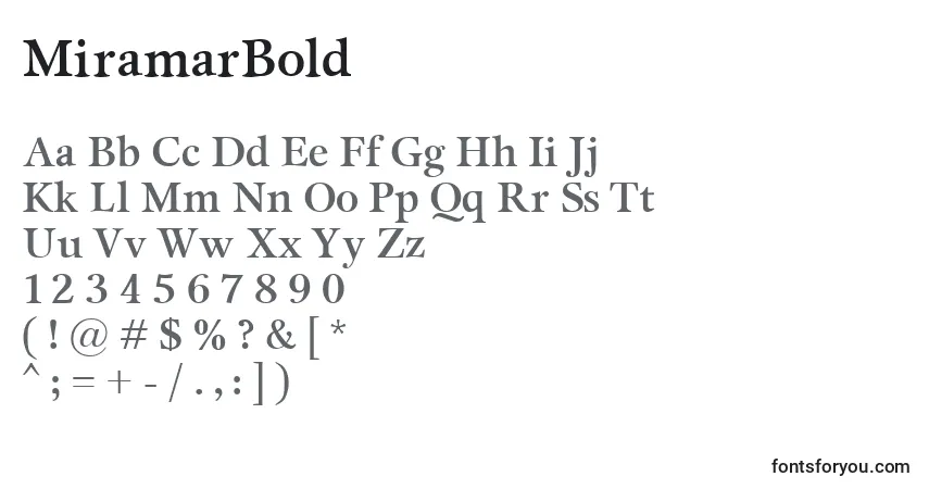MiramarBold-fontti – aakkoset, numerot, erikoismerkit