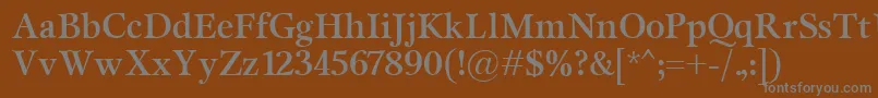 フォントMiramarBold – 茶色の背景に灰色の文字