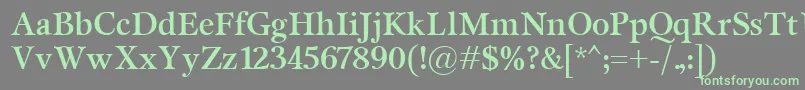 フォントMiramarBold – 灰色の背景に緑のフォント