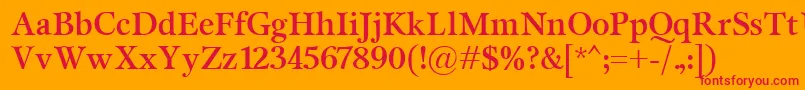 MiramarBold Font – Red Fonts on Orange Background