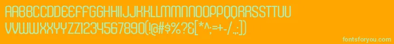 フォントKleptocracyTitlingLt – オレンジの背景に緑のフォント