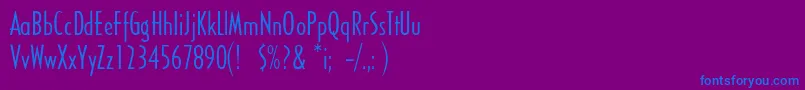 フォントSandyhillconden – 紫色の背景に青い文字