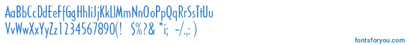 フォントSandyhillconden – 白い背景に青い文字