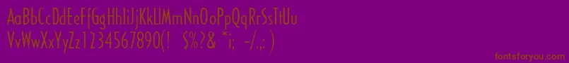 フォントSandyhillconden – 紫色の背景に茶色のフォント