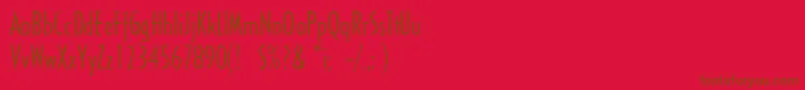 Czcionka Sandyhillconden – brązowe czcionki na czerwonym tle