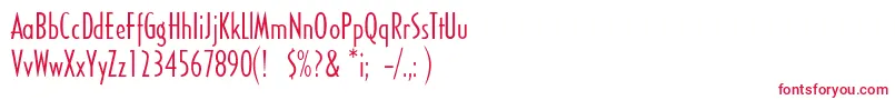 フォントSandyhillconden – 白い背景に赤い文字