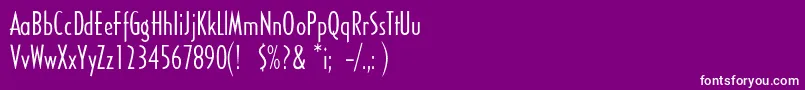 Sandyhillconden-fontti – valkoiset fontit violetilla taustalla