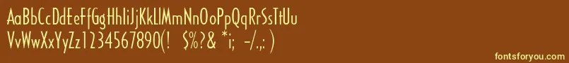 Шрифт Sandyhillconden – жёлтые шрифты на коричневом фоне
