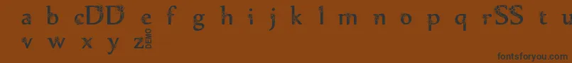 Sylabusdemo-Schriftart – Schwarze Schriften auf braunem Hintergrund