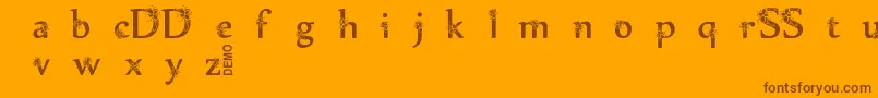 Weitere Informationen zur Sylabusdemo-Schriftart Sylabusdemo-Schriftart – Braune Schriften auf orangefarbenem Hintergrund
