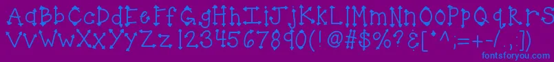 Kbherhighness Font – Blue Fonts on Purple Background