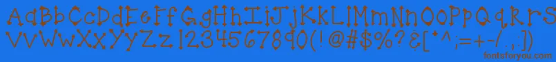 Kbherhighness Font – Brown Fonts on Blue Background