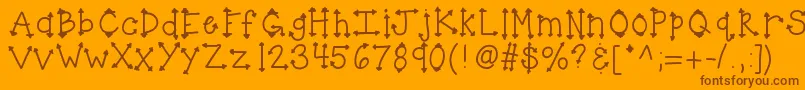 Kbherhighness Font – Brown Fonts on Orange Background