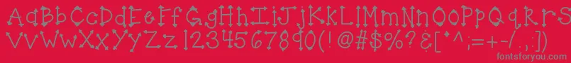 Czcionka Kbherhighness – szare czcionki na czerwonym tle