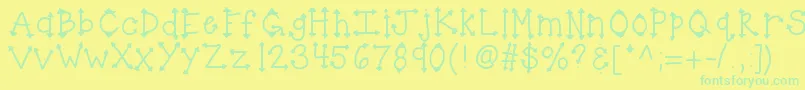 Kbherhighness Font – Green Fonts on Yellow Background