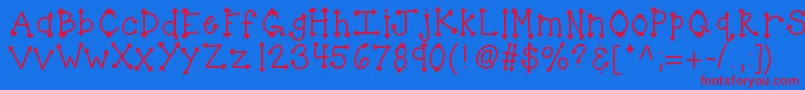 Kbherhighness Font – Red Fonts on Blue Background
