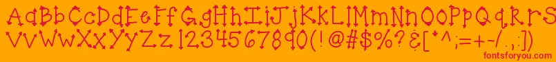 Kbherhighness Font – Red Fonts on Orange Background