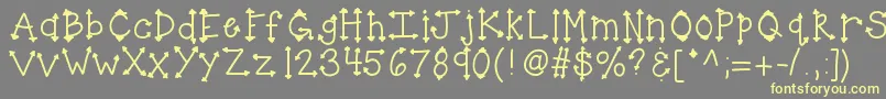 Kbherhighness Font – Yellow Fonts on Gray Background