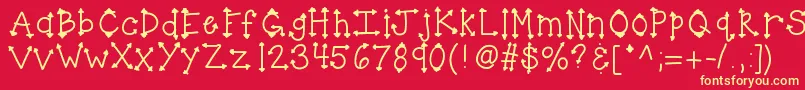 Kbherhighness Font – Yellow Fonts on Red Background