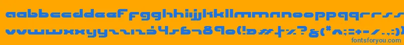 フォントUni ffy – オレンジの背景に青い文字