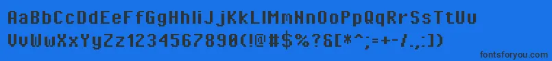 Czcionka PixeloperatorBold – czarne czcionki na niebieskim tle