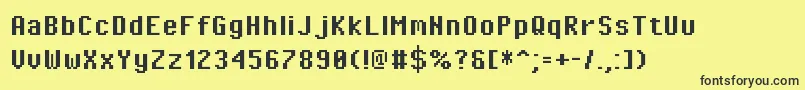 PixeloperatorBold-Schriftart – Schwarze Schriften auf gelbem Hintergrund