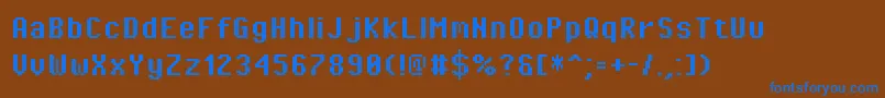 PixeloperatorBold Font – Blue Fonts on Brown Background