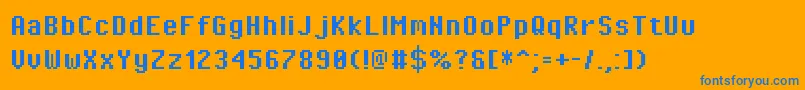PixeloperatorBold Font – Blue Fonts on Orange Background