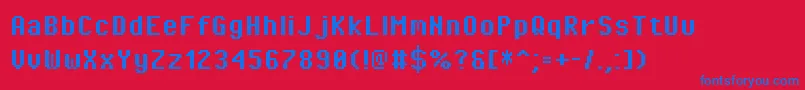 PixeloperatorBold Font – Blue Fonts on Red Background