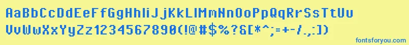 PixeloperatorBold Font – Blue Fonts on Yellow Background
