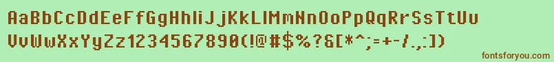 PixeloperatorBold Font – Brown Fonts on Green Background