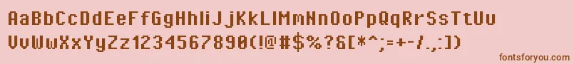 PixeloperatorBold-fontti – ruskeat fontit vaaleanpunaisella taustalla