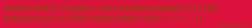 PixeloperatorBold-fontti – ruskeat fontit punaisella taustalla