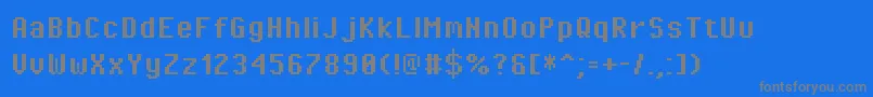 PixeloperatorBold-Schriftart – Graue Schriften auf blauem Hintergrund