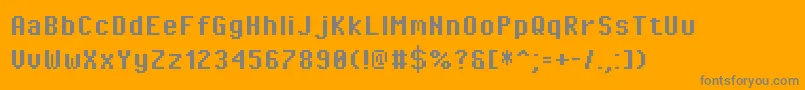 PixeloperatorBold-Schriftart – Graue Schriften auf orangefarbenem Hintergrund