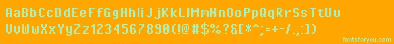 PixeloperatorBold Font – Green Fonts on Orange Background