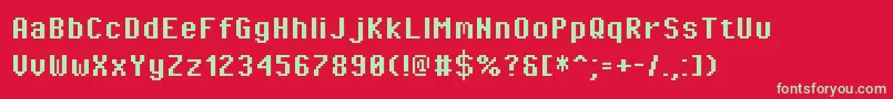 PixeloperatorBold Font – Green Fonts on Red Background