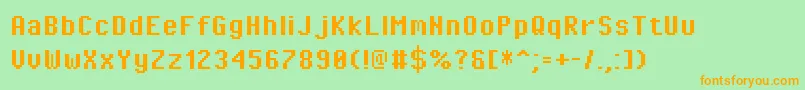 PixeloperatorBold Font – Orange Fonts on Green Background