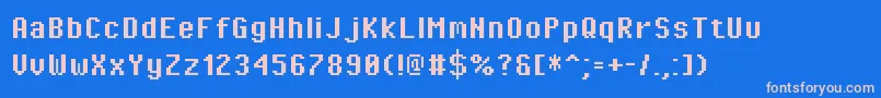 PixeloperatorBold-Schriftart – Rosa Schriften auf blauem Hintergrund