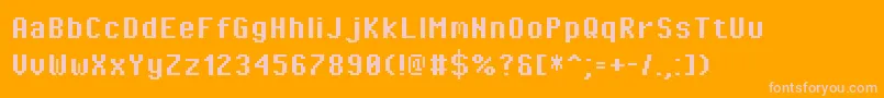 PixeloperatorBold-Schriftart – Rosa Schriften auf orangefarbenem Hintergrund