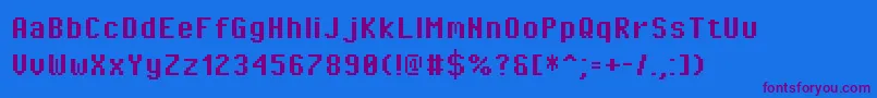 PixeloperatorBold-Schriftart – Violette Schriften auf blauem Hintergrund