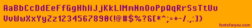 Шрифт PixeloperatorBold – фиолетовые шрифты на оранжевом фоне