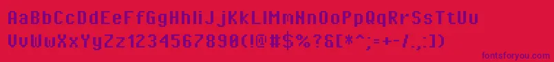PixeloperatorBold-Schriftart – Violette Schriften auf rotem Hintergrund