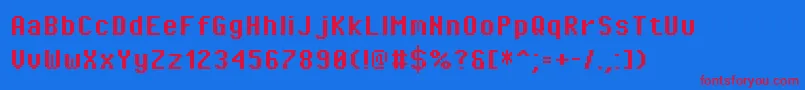 PixeloperatorBold Font – Red Fonts on Blue Background