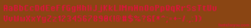 PixeloperatorBold-fontti – punaiset fontit ruskealla taustalla